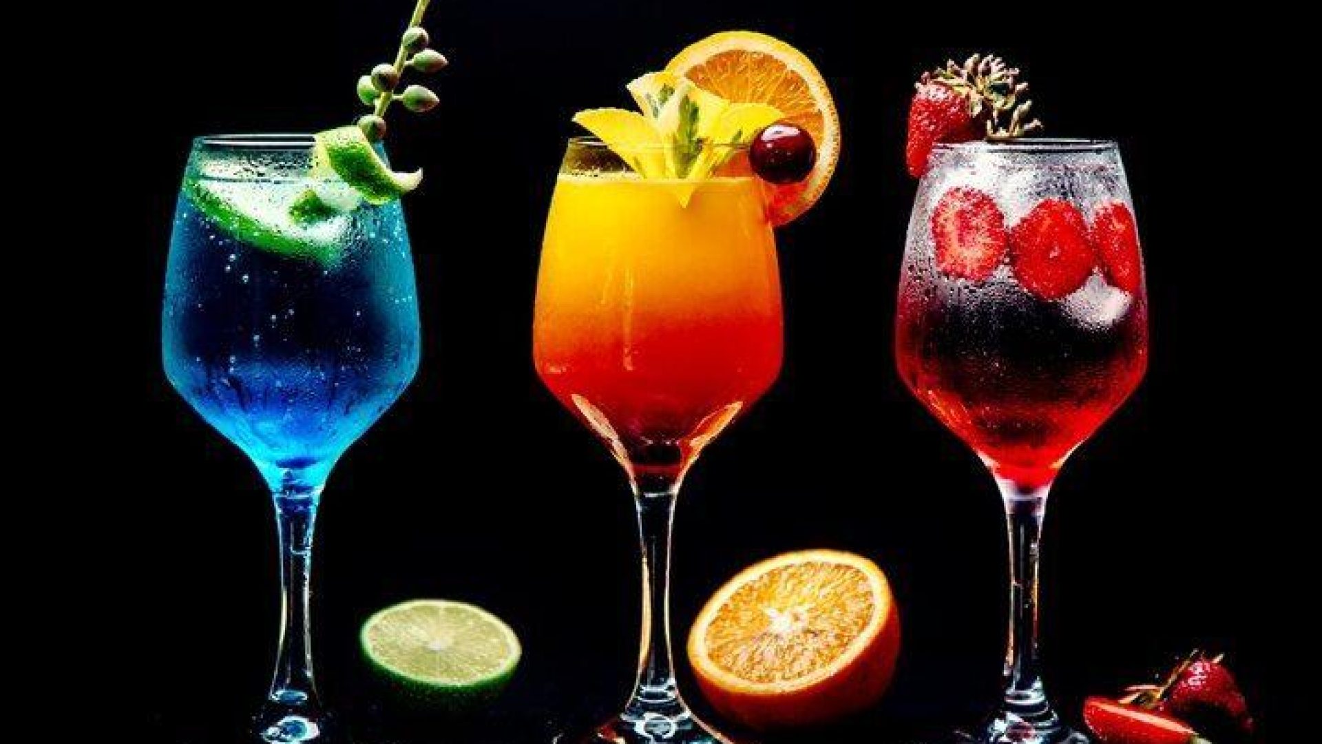 selection of various cocktails on the table